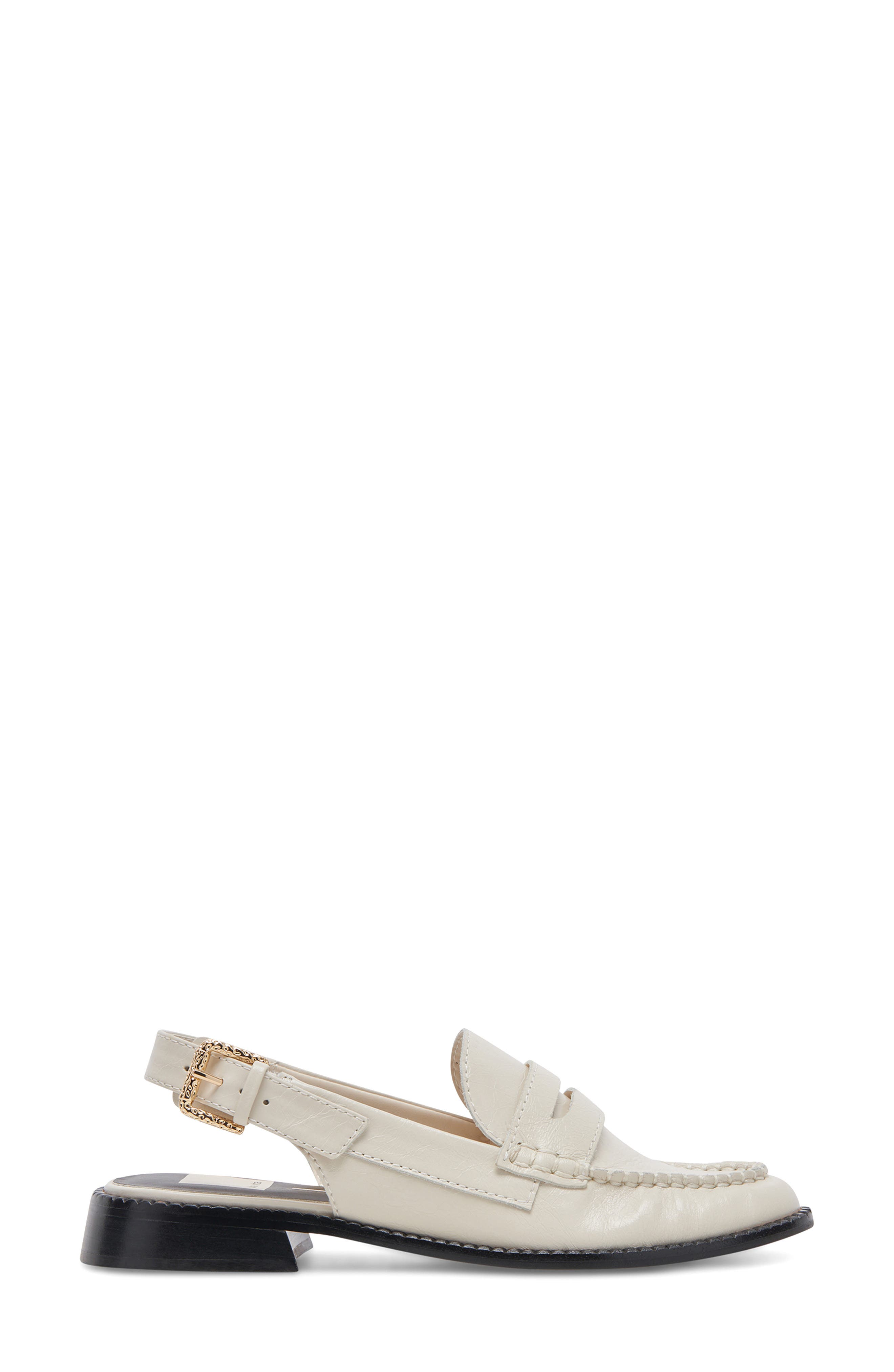 Hardi Slingback Penny Loafer, Alternate, color, IVORY CRINKLE PATENT
