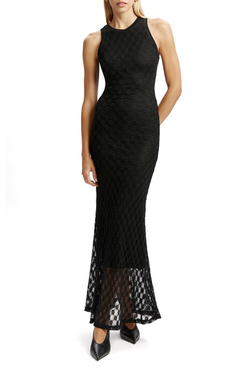 Bardot Noella Floral Lace Maxi Dress, Main, color, Black