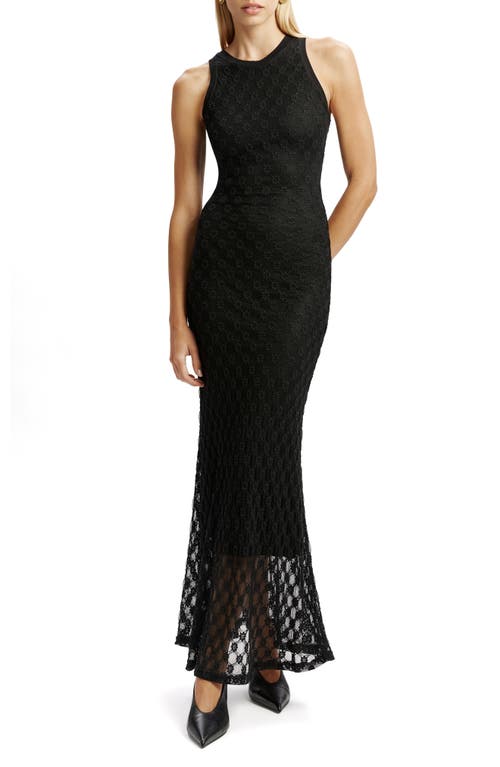 Bardot Noella Floral Mesh Midi Dress In Black