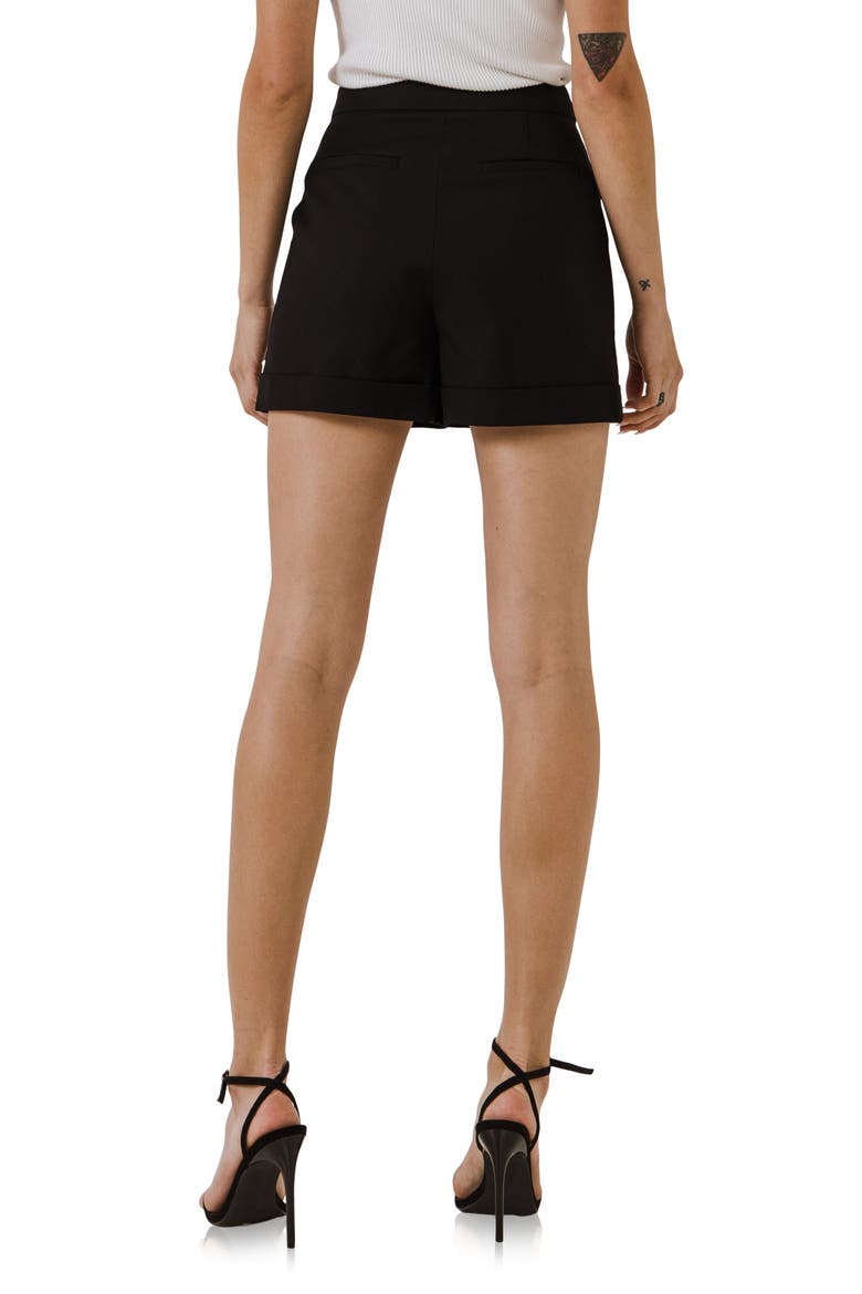 Tailored High Waist Shorts, Alternate, color, BLACK