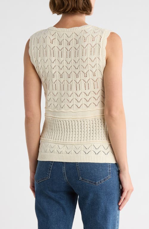 Melrose And Market Mixed Stitch Sweater Vest In White