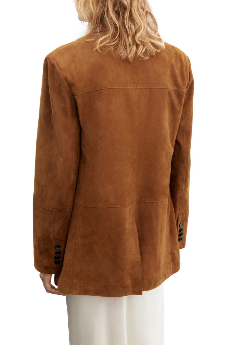 MANGO Oversize Suede Blazer, Alternate, color,