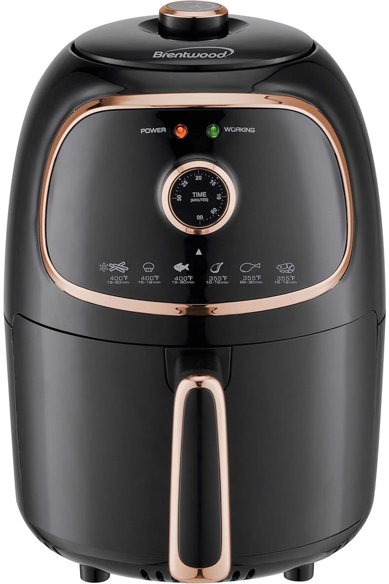 2qt Electric Air Fryer, Main, color, Black and Copper