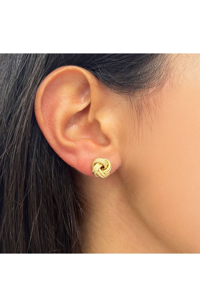 The Lovery Fine Jewelry Textured Rope Knot Stud Earrings, Alternate, color, Yellow Gold