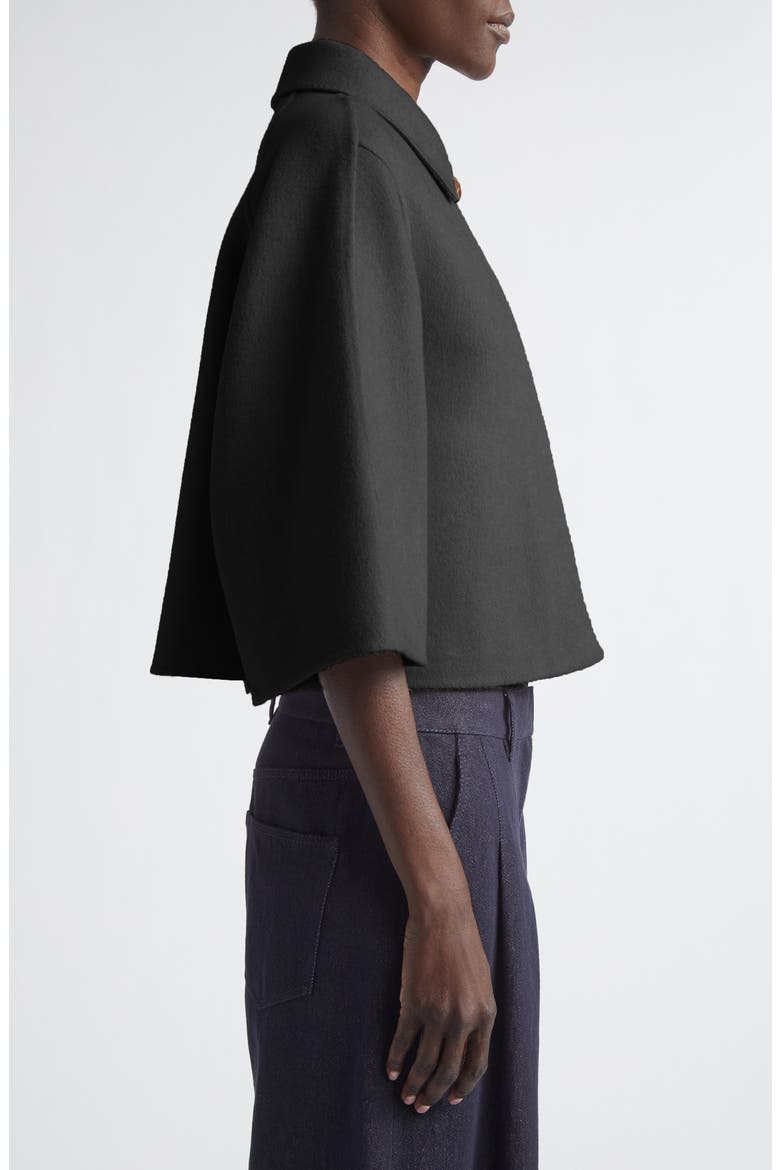 Double Face Wool & Cashmere Crop Jacket, Alternate, color, BLACK