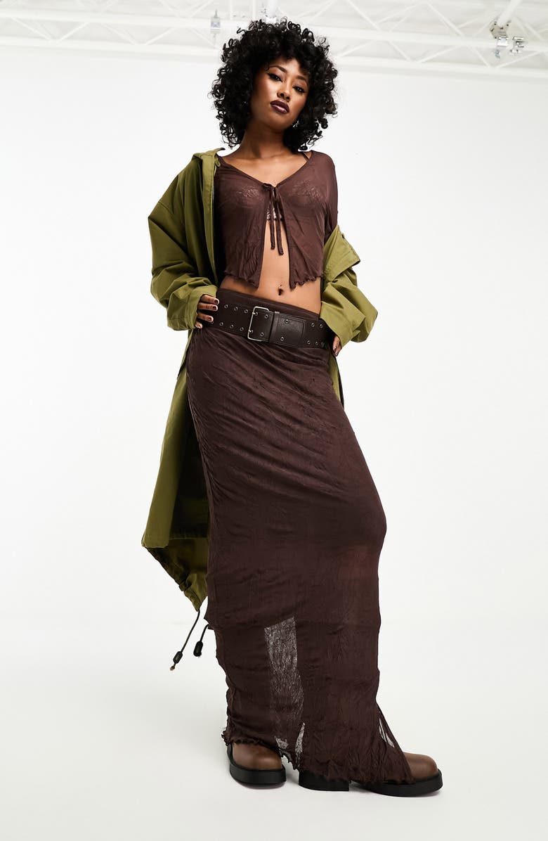 ASOS DESIGN Textured Maxi Skirt, Alternate, color, 