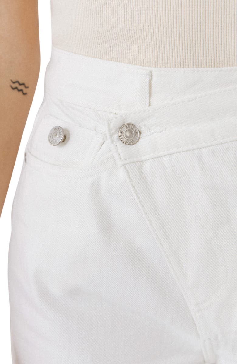 Grey Lab Asymmetric Wrap Ankle Straight Jeans, Alternate, color, White