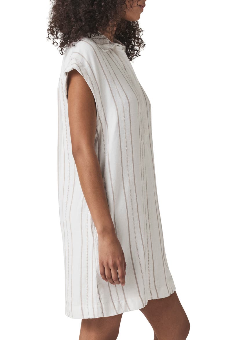 Gabrielle Stripe Mini Shirtdress, Alternate, color, WHITE/ FAWN