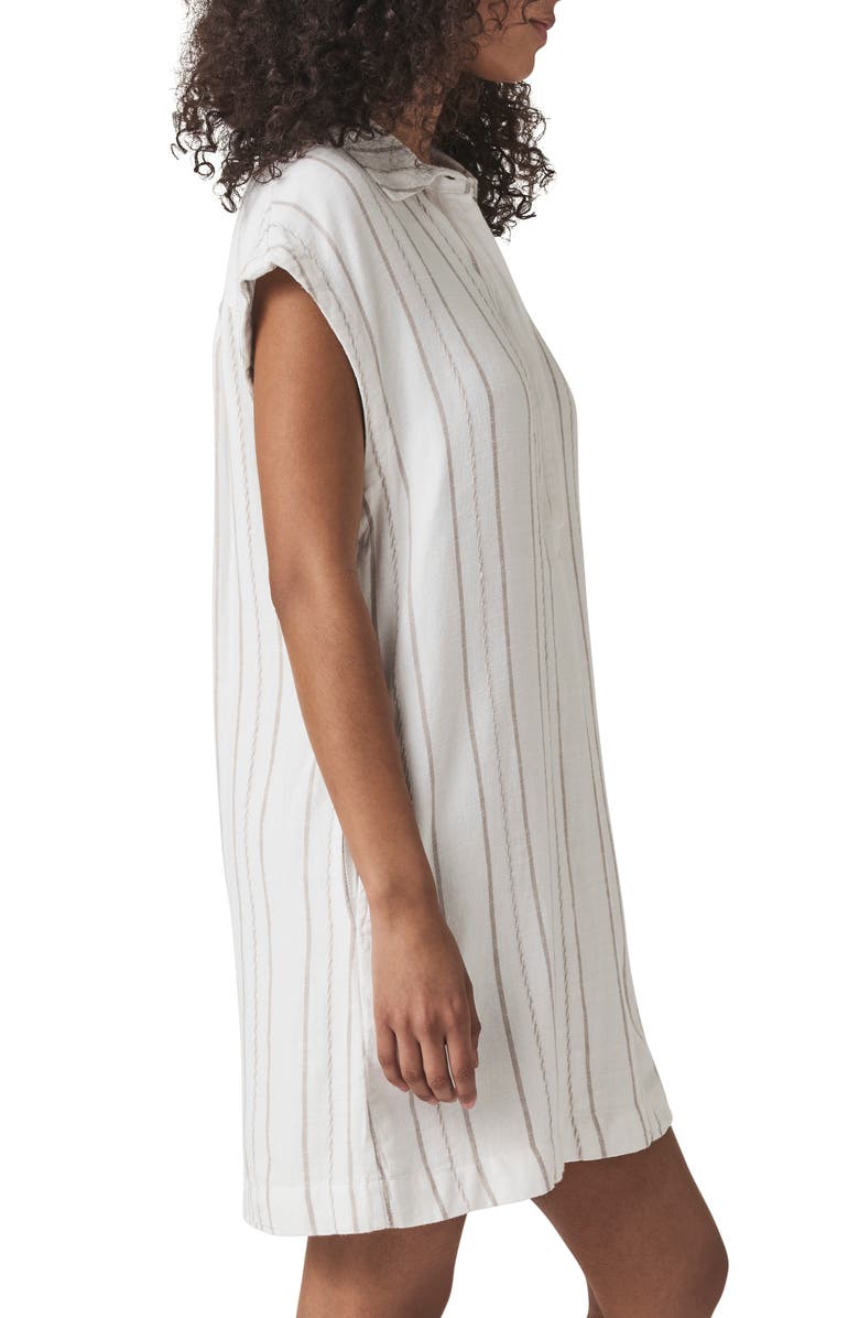 Splendid Gabrielle Stripe Mini Shirtdress, Alternate, color, White/ Fawn