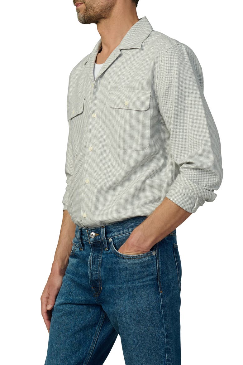 Writers Long Sleeve Camp Shirt, Alternate, color, NAVY CHECK