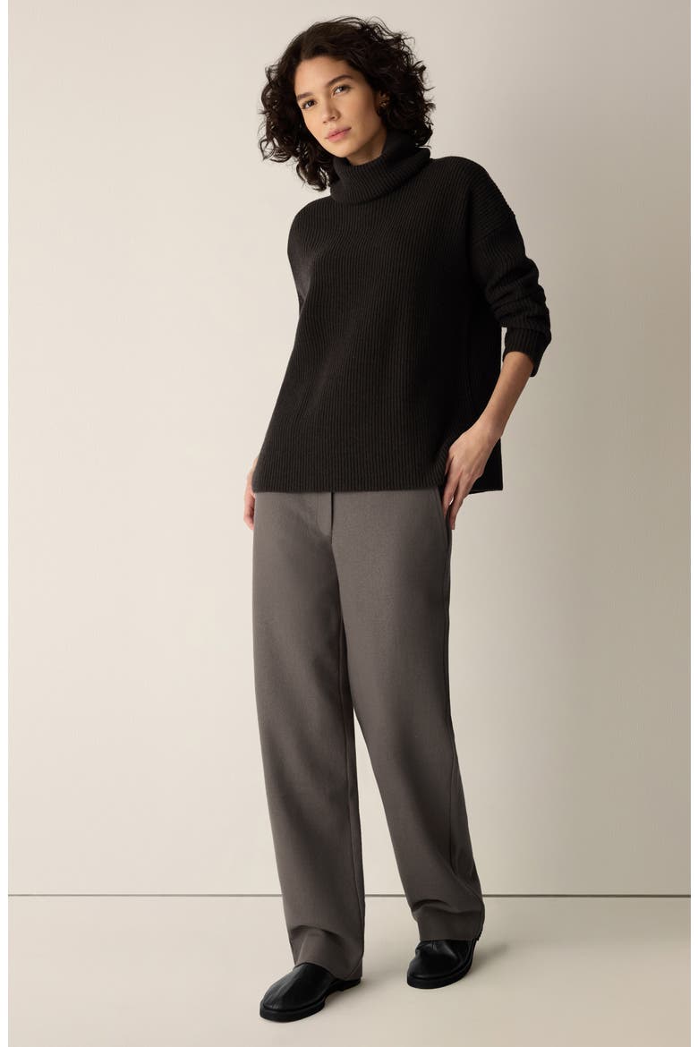 Rib Turtleneck Sweater, Alternate, color, COFFEE