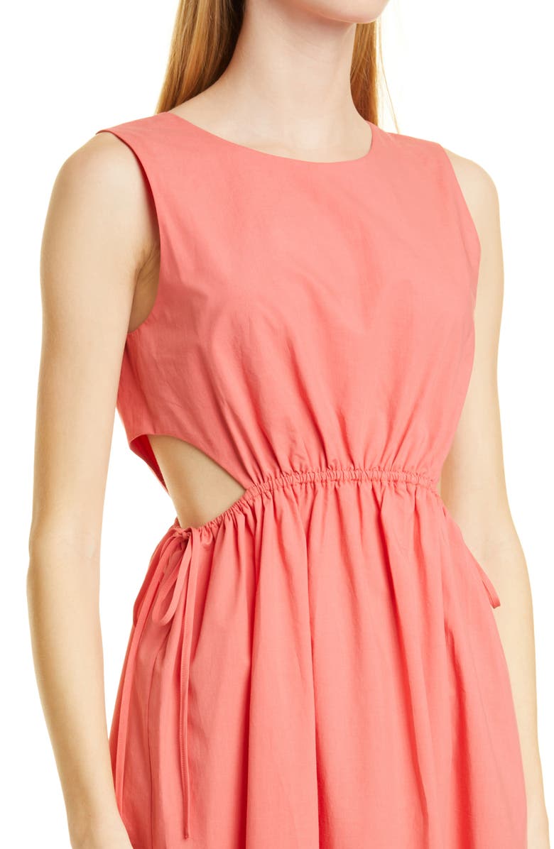 Rails Yvette Cutout Organic Cotton Blend Midi Dress, Alternate, color, Spiced Coral