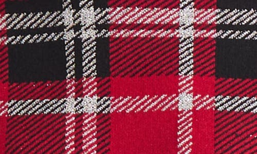Jones New York Jacquard Plaid Funnel Neck Sweater In Red