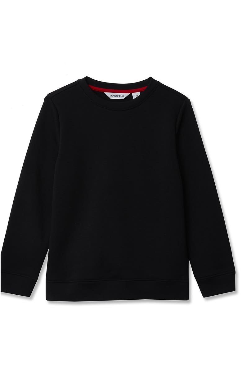 Lands' End Kids Husky Fleece Crewneck Sweatshirt, Main, color, True Black
