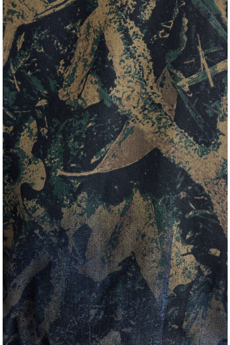 Print Denim Bomber Jacket, Alternate, color, BLUE MULTI