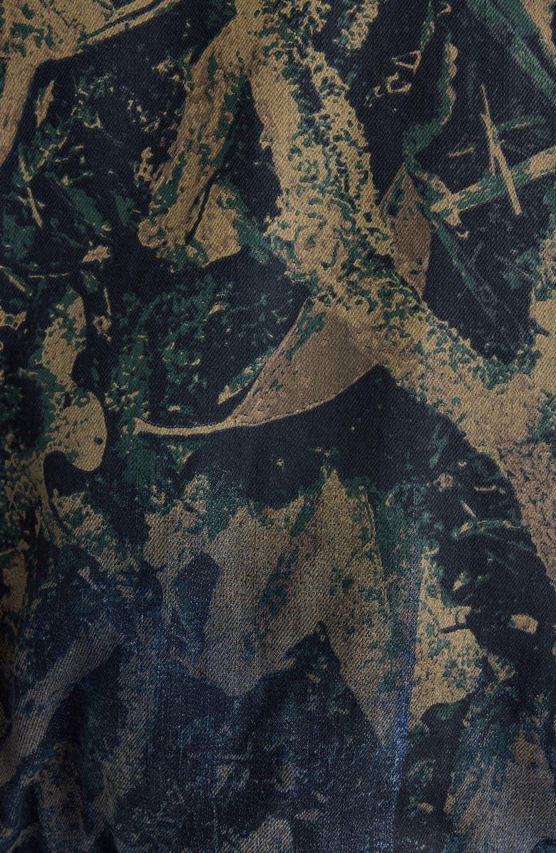 Acne Studios Print Denim Bomber Jacket, Alternate, color,