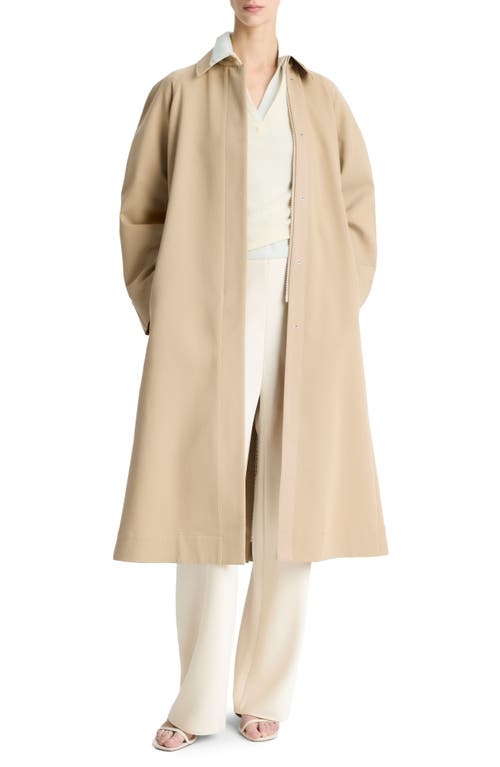 Vince Cotton Utility Trench Coat In Sandbar