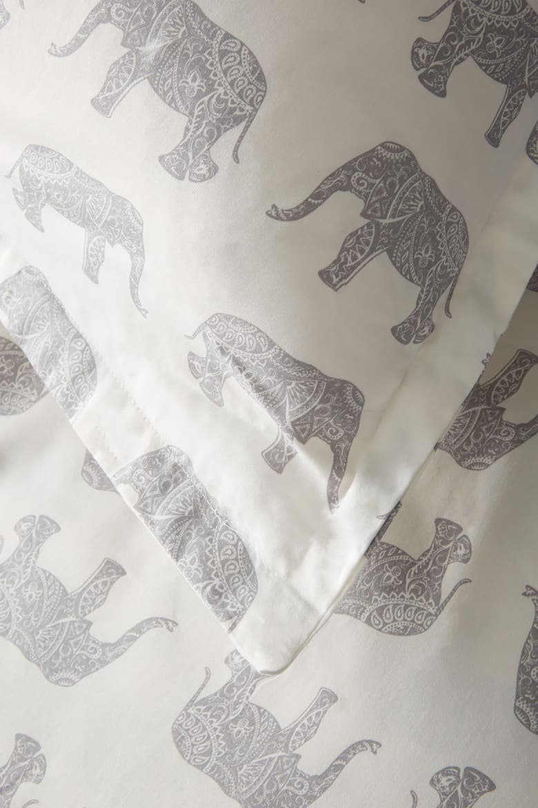 Elephants 400 Thread Count Cotton Duvet Set, Main, color, GREY