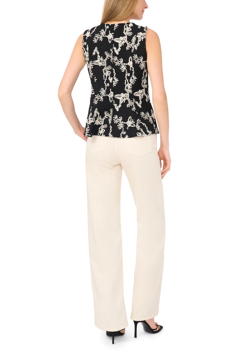 Vince Camuto Butterfly Sleeveless Top, Alternate, color, Rich Black