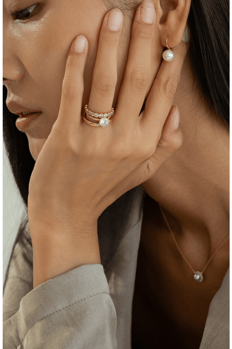 18K Gold Plated Sterling Silver Golden Gala Ring Trio Gift Idea, Alternate, color, Silver