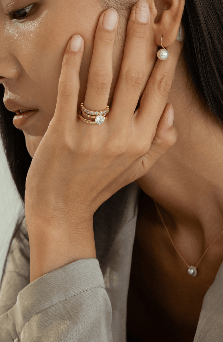 Bearfruit Jewelry 18K Gold Plated Sterling Silver Golden Gala Ring Trio Holiday Gift Idea, Alternate, color, Gold