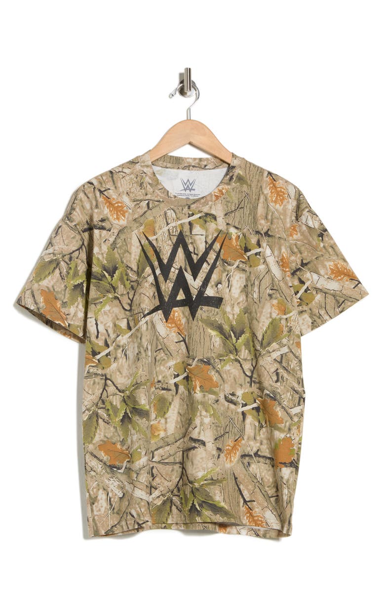 Goodie Two Sleeves WWE Logo T-Shirt, Main, color, Beige Multicolor