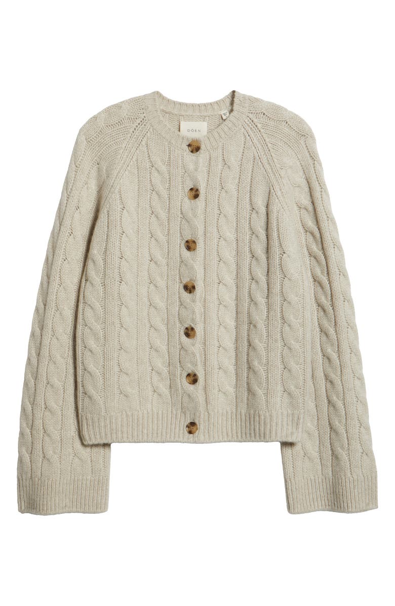 DÔEN Virginie Cable Cashmere Cardigan, Alternate, color, Cottage