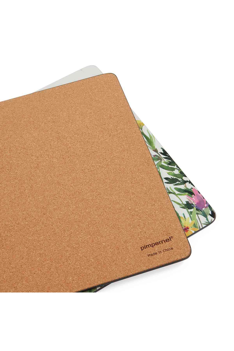 Wildflowers Set of 4 Cork Back Placemats, Alternate, color, Multi