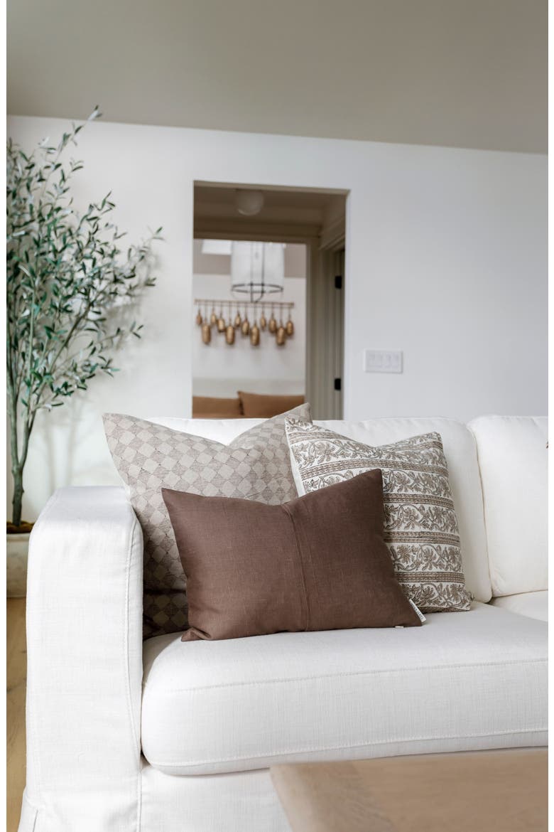 Dane Brown Checkered Diamond Pillow Cover, Alternate, color, Brown