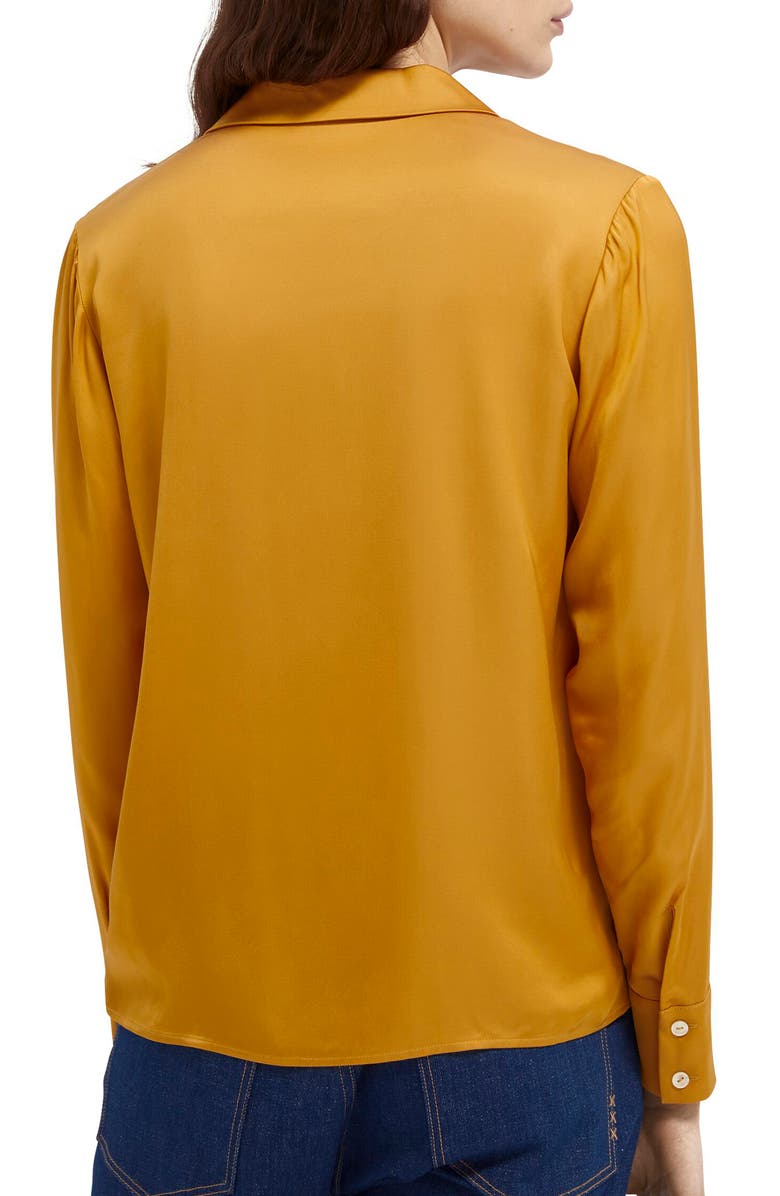 Scotch & Soda Solid Long Sleeve Blouse, Alternate, color,