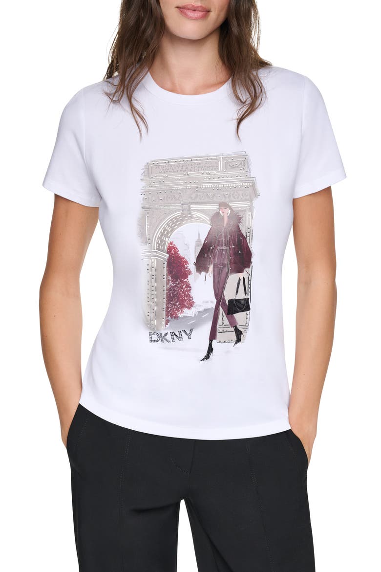 Washington Square Arch Graphic T-Shirt, Main, color, WHITE