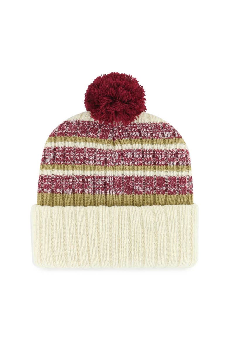 '47 Men's '47 Cream Cleveland Cavaliers Tavern Cuffed Knit Hat with Pom, Alternate, color,