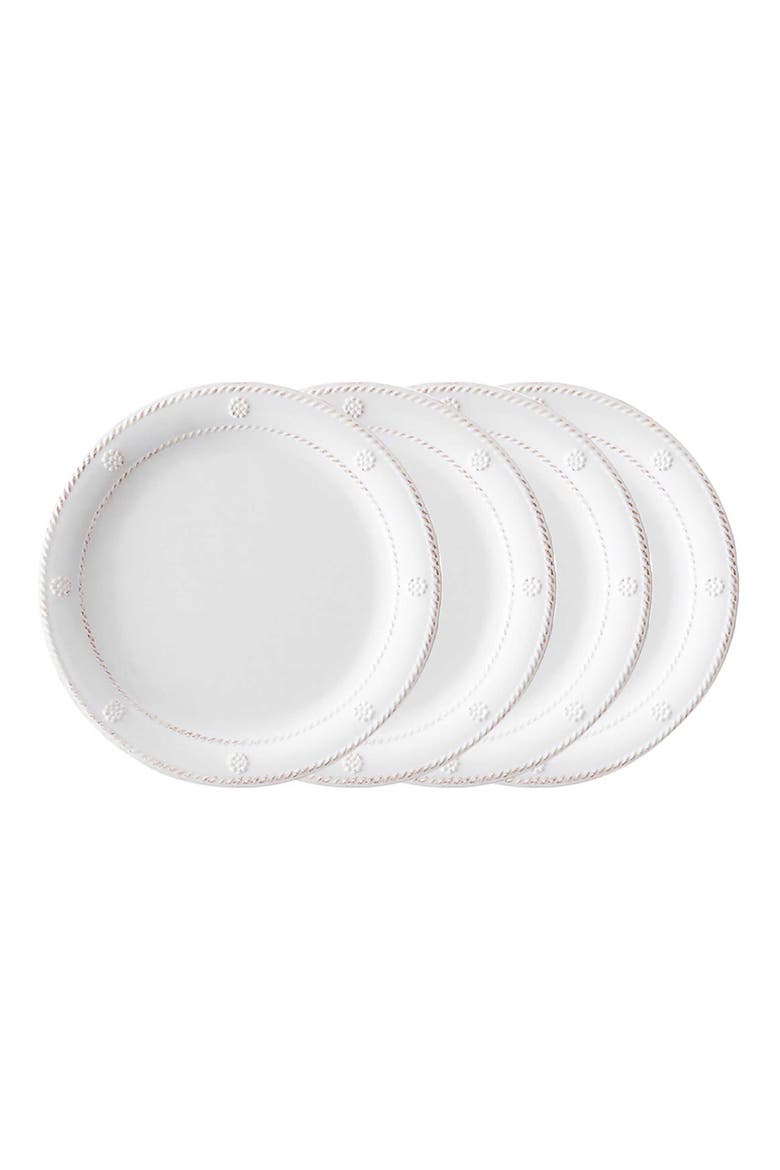 Berry & Thread Set of 4 Melamine Dessert Plates, Main, color, WHITEWASH