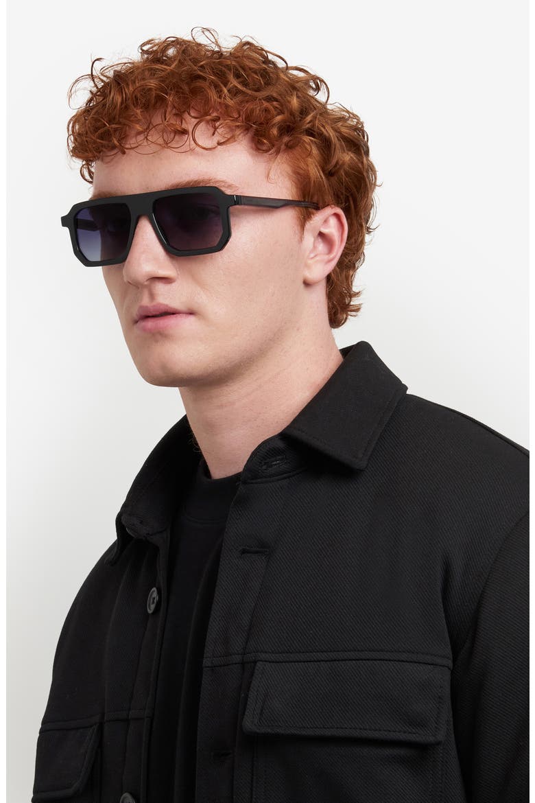 HG 1312/S Rectangular Sunglasses, Alternate, color, BLACK