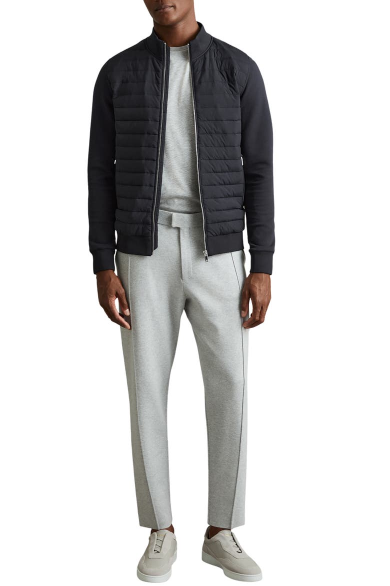 Freddie Mixed Media Jacket, Alternate, color, NAVY