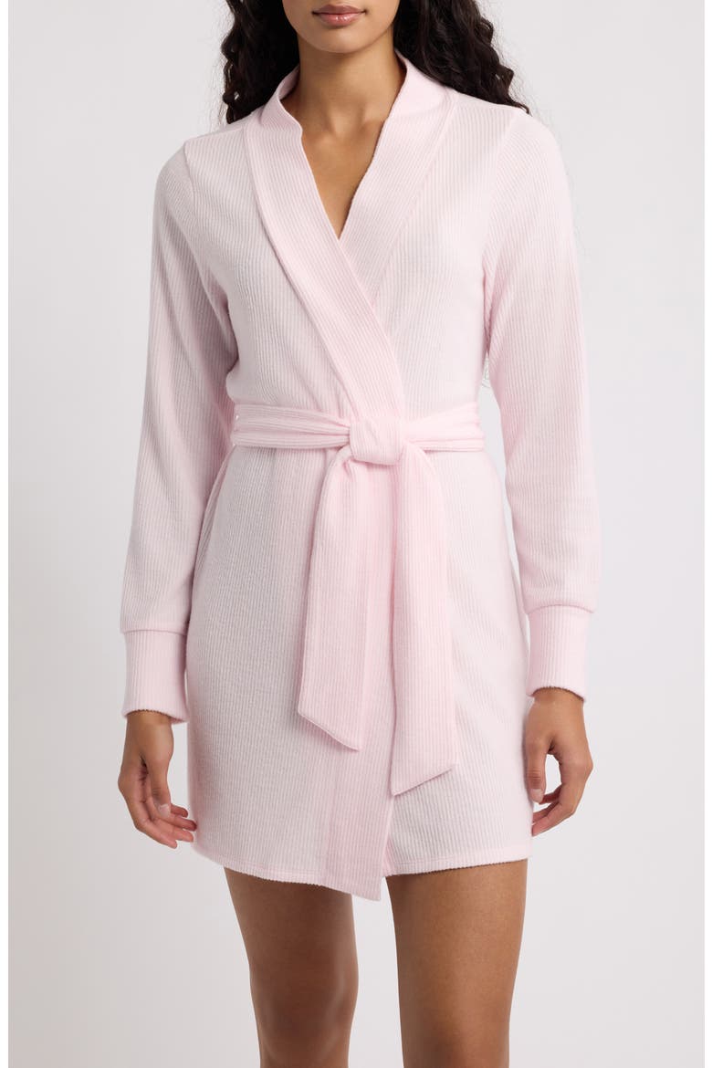 Cozy Short Robe, Main, color, PINK PRIMROSE