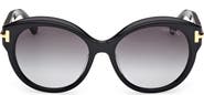 TOM FORD Icon 57mm Gradient Round Sunglasses