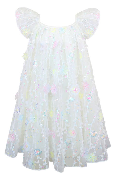 Kids' Sequin & Floral Appliqué Float Dress (Little Kid & Big Kid)