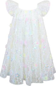 Zunie Kids' Sequin & Floral Appliqué Float Dress