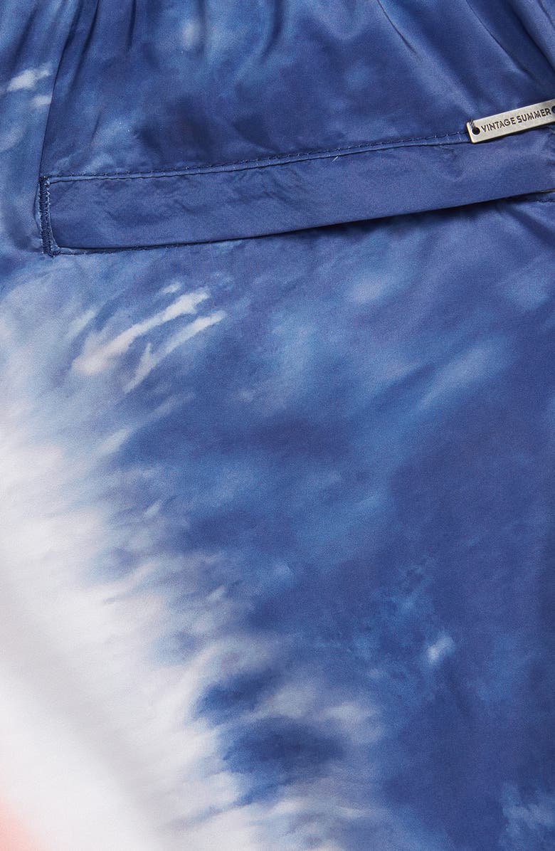 Vintage Summer Tie Dye Swim Trunks, Alternate, color, 
