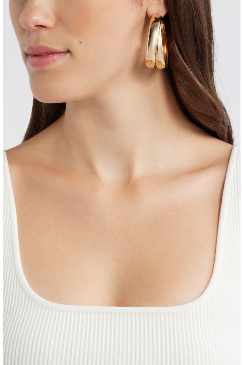 Split Hoop Earrings, Alternate, color, GOLD
