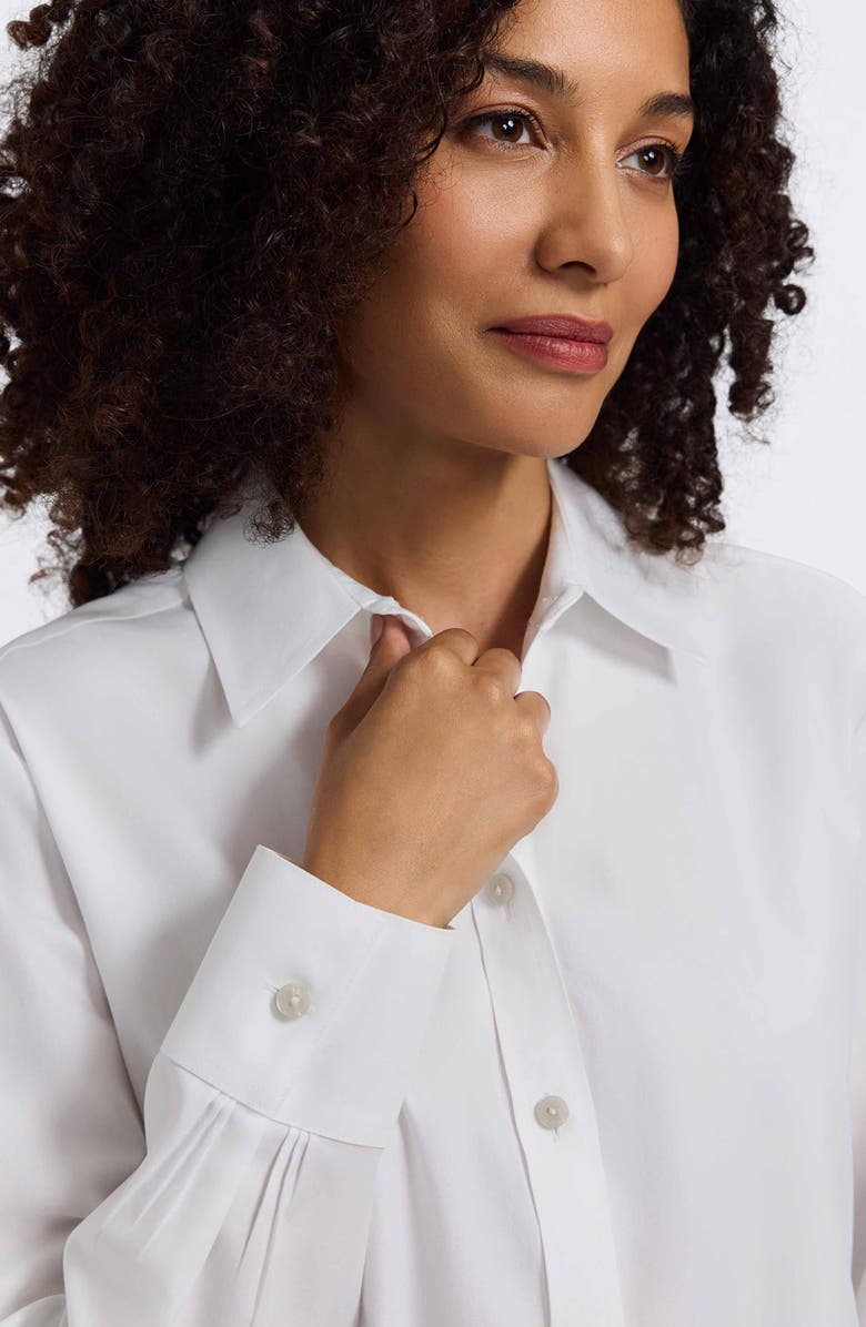 Foxcroft Meghan Solid Cotton Button-Up Shirt, Alternate, color, White
