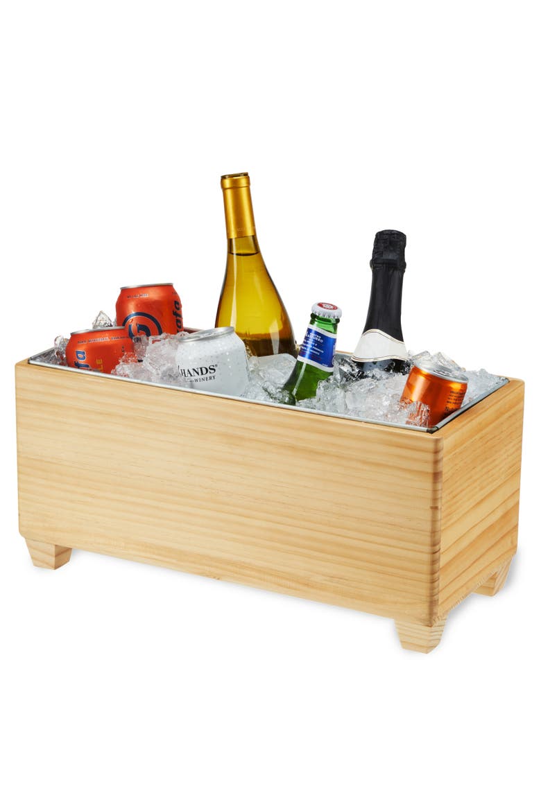 Wooden Beverage Tub, Alternate, color, Brown