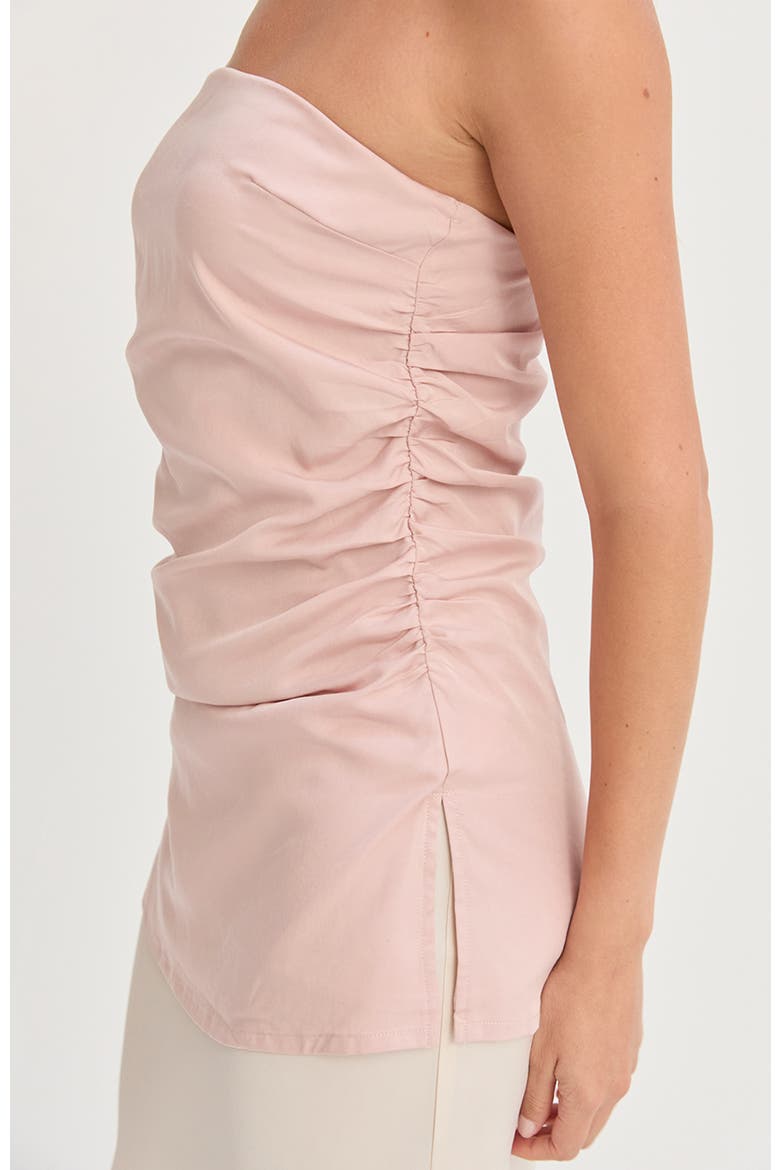Lyocell Ruched Tube Top, Alternate, color, Light Pink