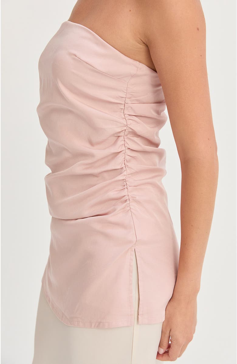 CRESCENT Lyocell Ruched Tube Top, Alternate, color, Light Pink