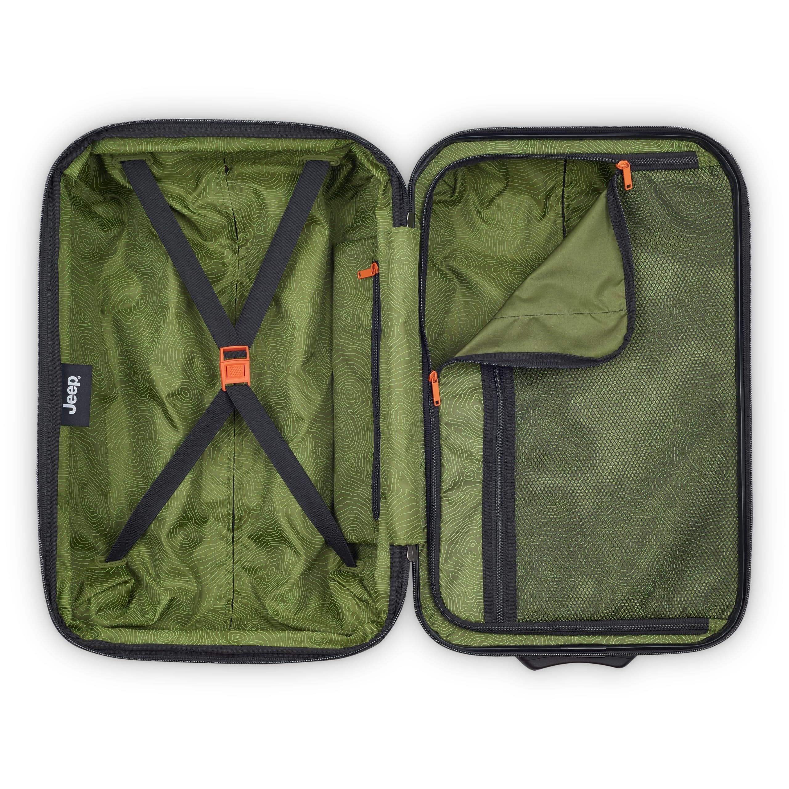 JEEP JH003B 21" Carry On Hardside Expandable Luggage with Two Wheels, Alternate, color, Black