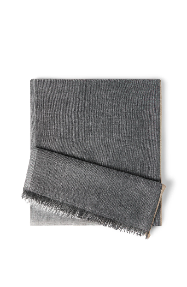 Brunello Cucinelli Cashmere and silk color block scarf, Main, color, Lead