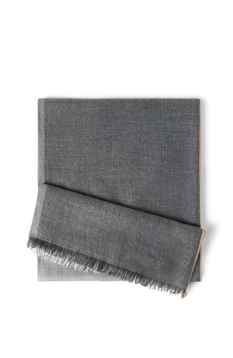 Cashmere and silk color block scarf