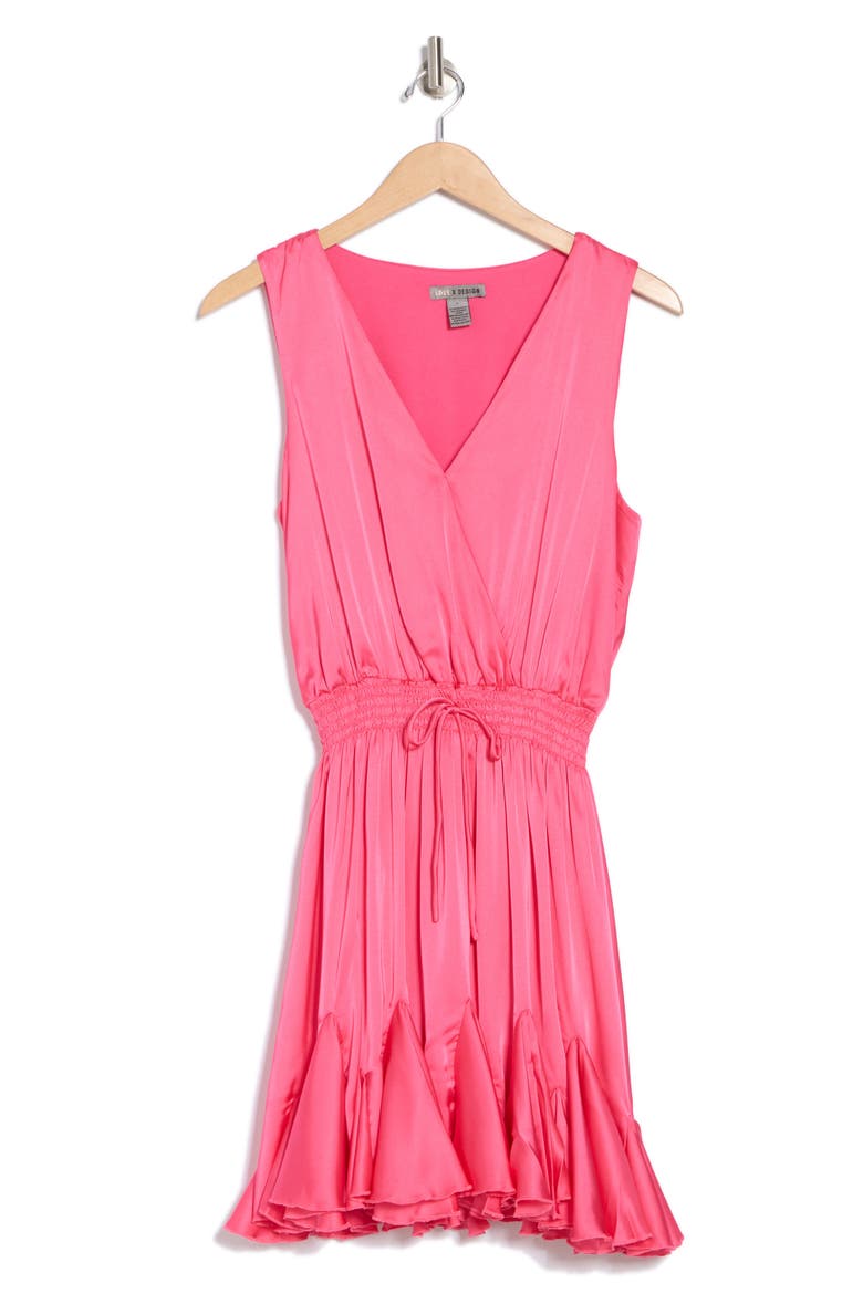 Milana Sleeveless Satin Fit & Flare Dress, Alternate, color, FANDANGO PINK