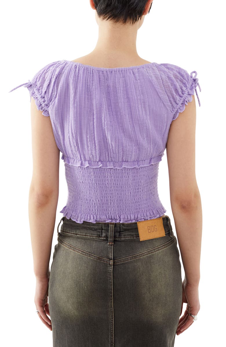 BDG Urban Outfitters Nova Cap Sleeve Smocked Blouse, Alternate, color,